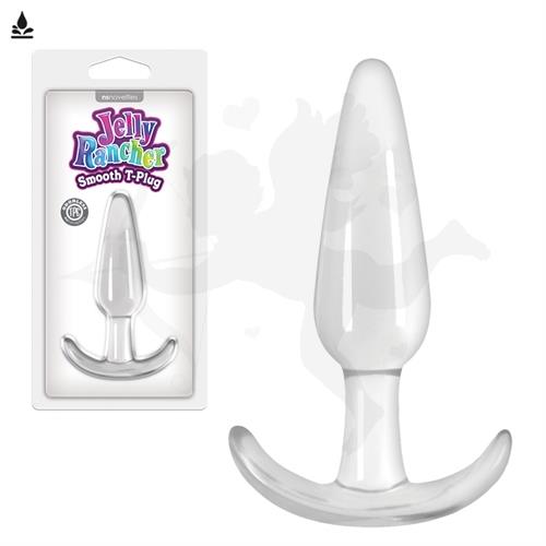 Consolador anal de silicona transparente